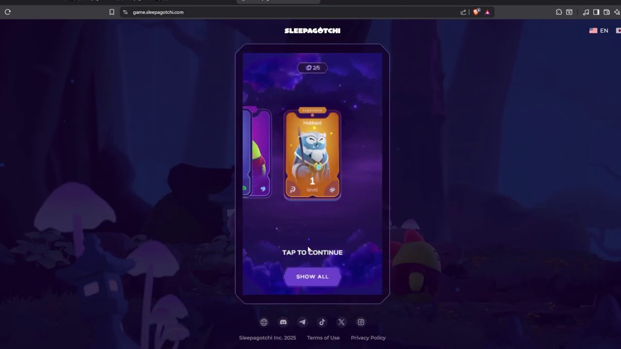 The Sleepa Gachi menu showing the option to send characters on automated quests.