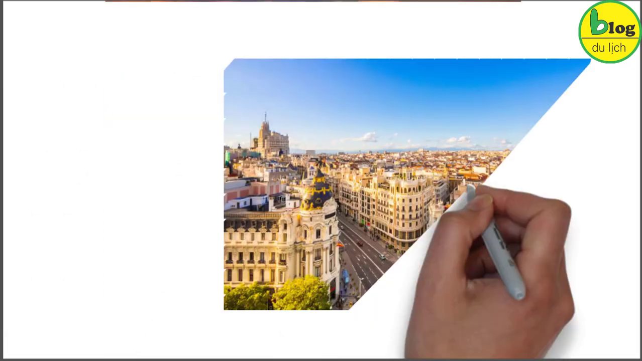 Một góc phố đi bộ sôi động ở Madrid, nơi người dân tụ tập vui chơi và thưởng thức ẩm thực.