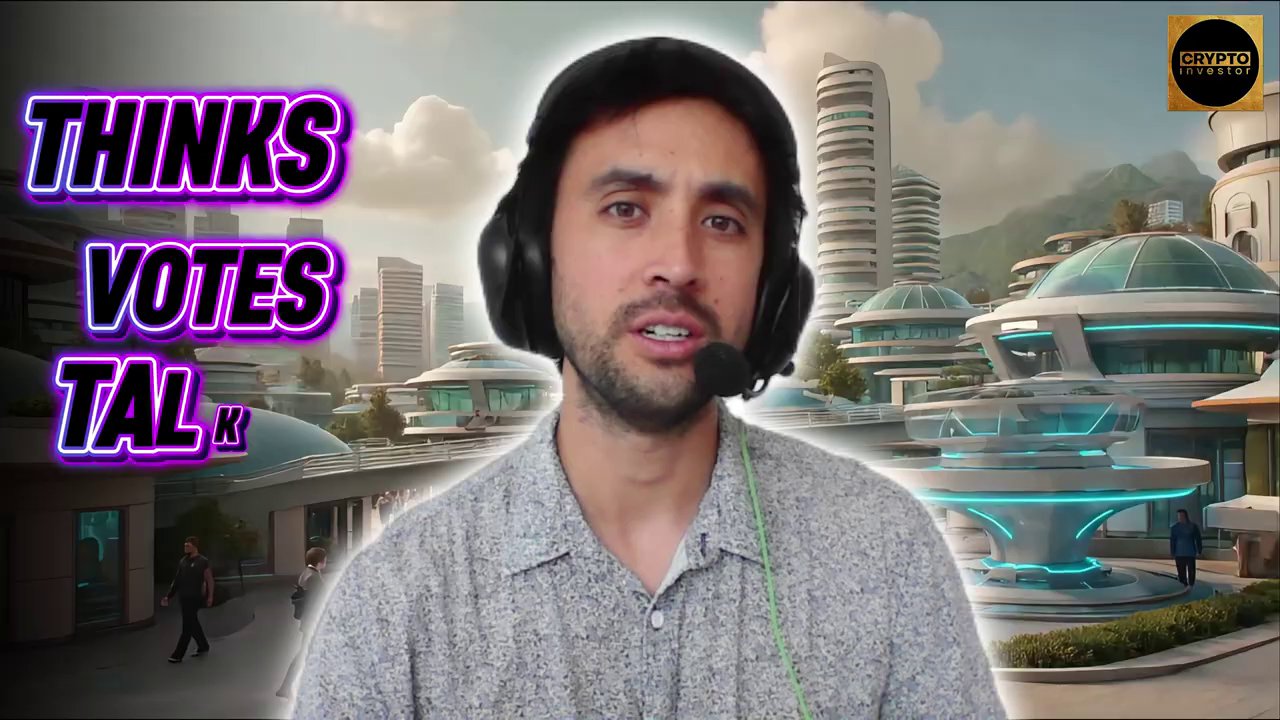 A conceptual illustration of a vibrant, futuristic town square populated by diverse AI characters, representing the world of AIville.