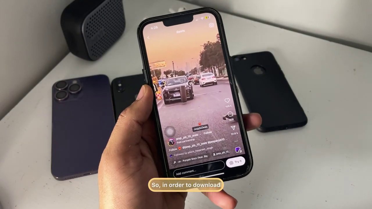 The Instagram share menu is open, with the cursor hovering over the "Copy Link" option.